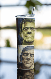 20oz Classic Monsters Horror Tumbler – Frankenstein Dracula Mummy Wolfman Cup - East Coast Gifts