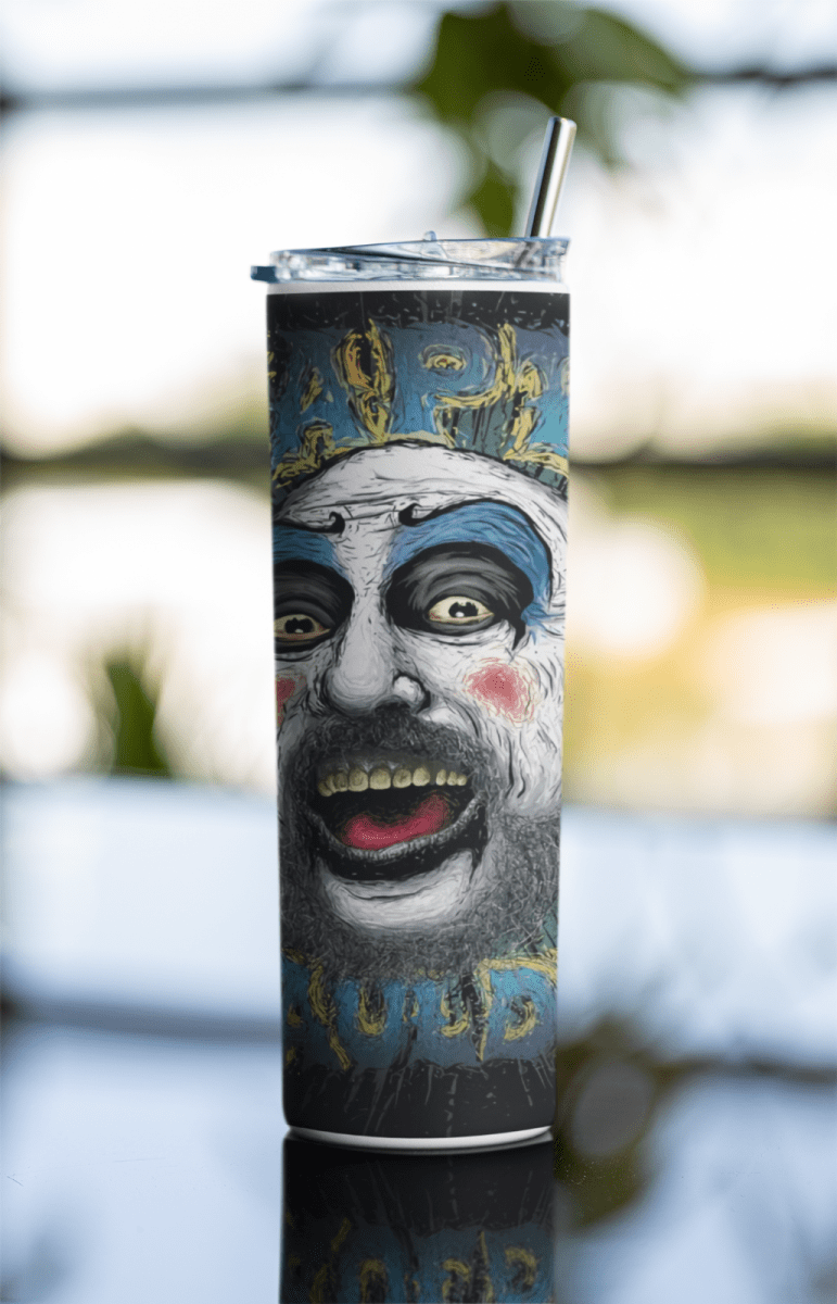20oz Horror Clown Tumbler Captain - Inspired Stainless Steel Cup with Straw & Lid - East Coast Gifts