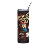 20oz Inside Out Horror Tumbler – Cute Slasher Movie Skinny Cup w/ Straw & Lid - East Coast Gifts