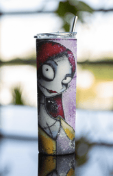 20oz Jack & Sally Nightmare Before Christmas Tumbler Halloween Splatter Art Cup - East Coast Gifts