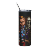 20oz Slasher Legends Tumbler – Freddy Jason Chucky Leatherface Michael Myers Cup - East Coast Gifts