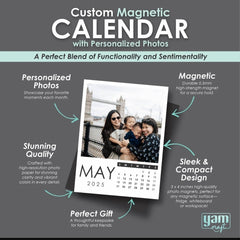 Personalized Photo Calendar Fridge Magnets – Custom Family Set
