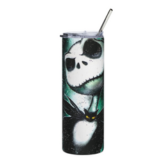 20oz Jack & Sally Nightmare Before Christmas Tumbler Halloween Splatter Art Cup