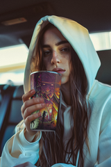 Neon Horror Icons Tumbler 20oz – Freddy Jason Pinhead Michael Myers Cup