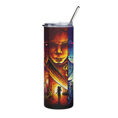 Neon Horror Icons Tumbler 20oz – Freddy Jason Pinhead Michael Myers Cup