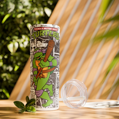 TMNT Donatello Tumbler – 20oz Comic Book Skinny Cup – Retro Ninja Fan Gift