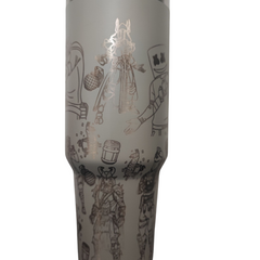 40oz Fortnite-Inspired Engraved Tumbler – Stainless Steel Travel Mug with Handle