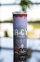 20oz Horror Character Mugshot Tumbler – Slasher Movie Cup w/ Straw & Lid