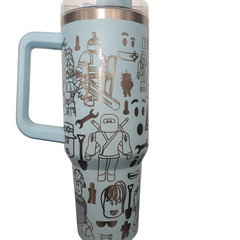 40oz Gaming Inspired Engraved Tumbler – Stainless Steel Travel Mug