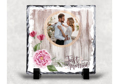 Personalised Slate Wedding Coaster Gift memory capture