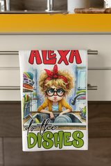Alexa Do the Dishes Tea Towel – Funny Kitchen Gift for Housewarming