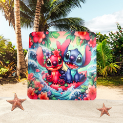 Stitch Disney Coasters set of 4 wooden Coasters Perfect Gift Angel and Stitch