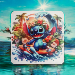 Stitch Disney Coasters set of 4 wooden Coasters Perfect Gift Angel and Stitch