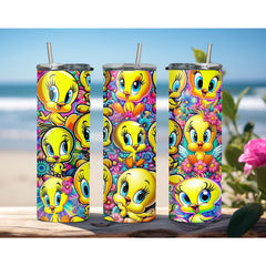 Tweety Bird 20oz Tumbler Travel Coffee Mug Stainless Steel With Straw