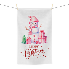 Merry Christmas Snowman Towel – Cute Holiday Kitchen Decor