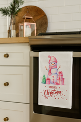 Merry Christmas Snowman Towel – Cute Holiday Kitchen Decor