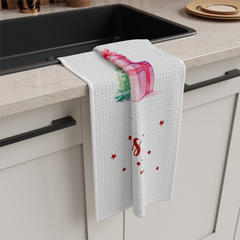 Merry Christmas Snowman Towel – Cute Holiday Kitchen Decor