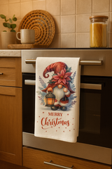 Classic Christmas Gnome Towel – Cozy Santa Gnome Holiday Kitchen Decor