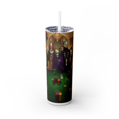 Villains Playing Poker Tumbler - 20oz Stainless Steel Cup w/ Lid & Straw