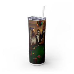 Villains Playing Poker Tumbler - 20oz Stainless Steel Cup w/ Lid & Straw