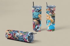 Alice in Wonderland Tumbler 20oz – Disney Magic Tea Party Cup w/ Straw & Lid - East Coast Gifts