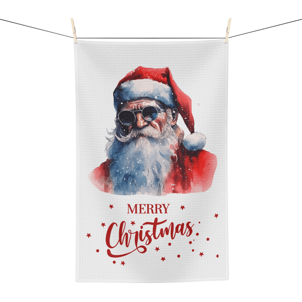 Cool Santa Christmas Towel – Hip Holiday Kitchen Decor - East Coast Gifts