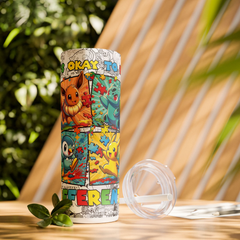 Custom 20oz Anime Tumbler – Pokémon Characters – Stainless Steel Cup w/ Straw - East Coast Gifts