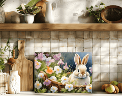 Easter Bunny Glass Chopping Board – Cute Spring Design - East Coast Gifts
