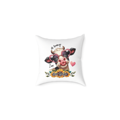 Funny Cow Throw Pillow – “Oh Honey, I Am That Heifer” Quote Cushion - East Coast Gifts