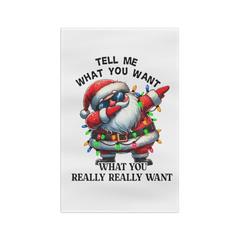Funny Santa Dab Christmas Towel – “Tell Me What You Want” Holiday Kitchen Decor - East Coast Gifts