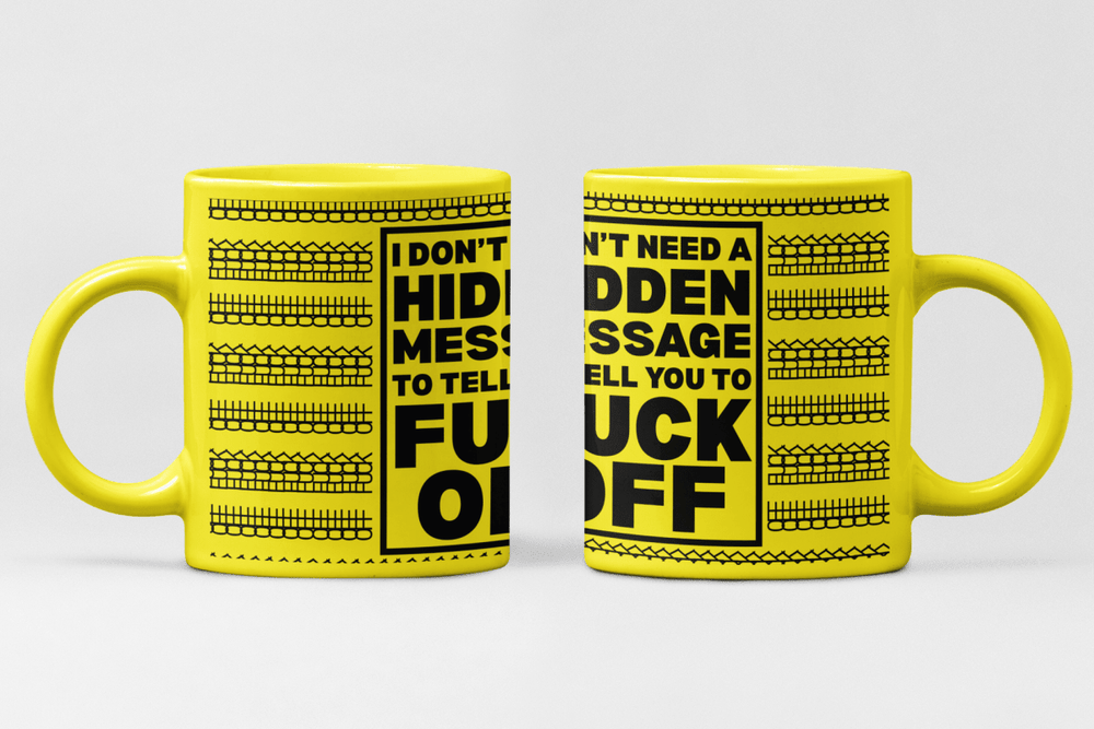Hidden Message Mug – Funny Neon Coffee Cup with Explicit Text – 11oz - East Coast Gifts