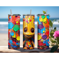 Marvel Groot 20oz Tumbler Travel Coffee Skinny Mug with Straw - East Coast Gifts