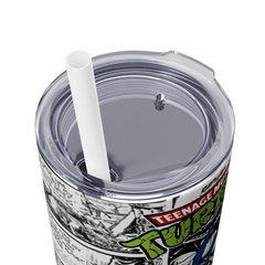 Retro TMNT Fan Gift β 20oz Stainless Steel Skinny Tumbler with Straw β UK Seller - East Coast Gifts