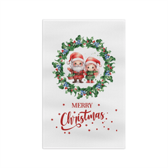 Santa & Sweetheart Christmas Towel – Festive Wreath Holiday Kitchen Decor - East Coast Gifts
