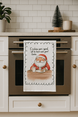 Santa’s Cookie Break Kitchen Towel – Funny Christmas Oven Decor - East Coast Gifts
