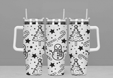 Snowman Tree & Candy Cane 40oz tumbler - East Coast Gifts