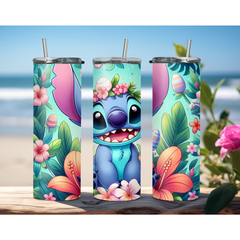 Stitch Colourful Design Stainless Steel Insulated Hot Cold Tumbler with Straw - East Coast Gifts