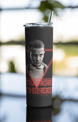 Stranger Things Eleven Tumbler 20oz Insulated Cup with Retro Red Triangle Design - East Coast Gifts
