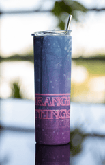 Stranger Things Galaxy Tumbler – 20oz Insulated Cup w/ Lid & Metal Straw - East Coast Gifts