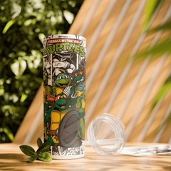 Teenage Mutant Ninja Turtles 20oz Tumbler – Full Team Comic Wrap Cup – UK Stock - East Coast Gifts