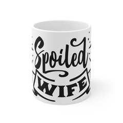 11oz Ceramic Coffee Mugs Couples Set – Spoiled Wife & Broke Husband - East Coast Gifts