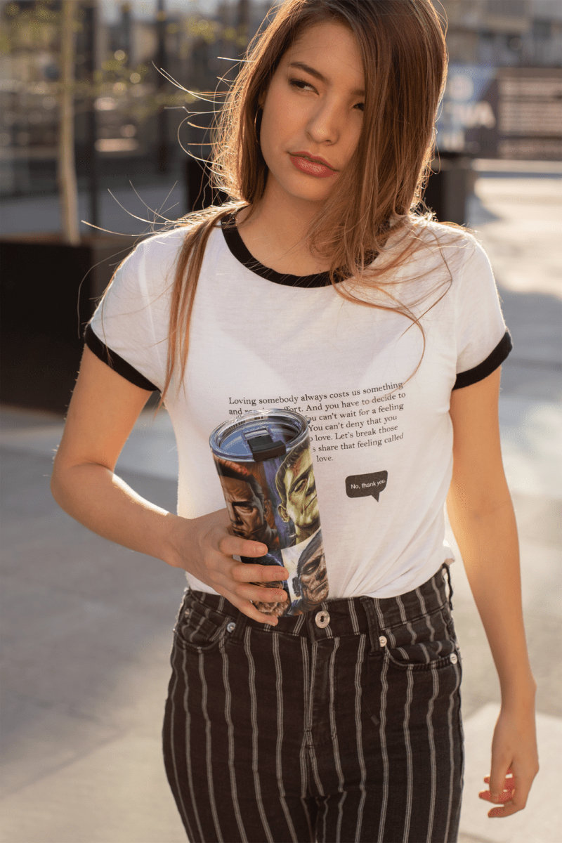 20oz Classic Monsters Horror Tumbler – Frankenstein Dracula Mummy Wolfman Cup - East Coast Gifts