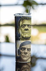20oz Classic Monsters Horror Tumbler – Frankenstein Dracula Mummy Wolfman Cup - East Coast Gifts