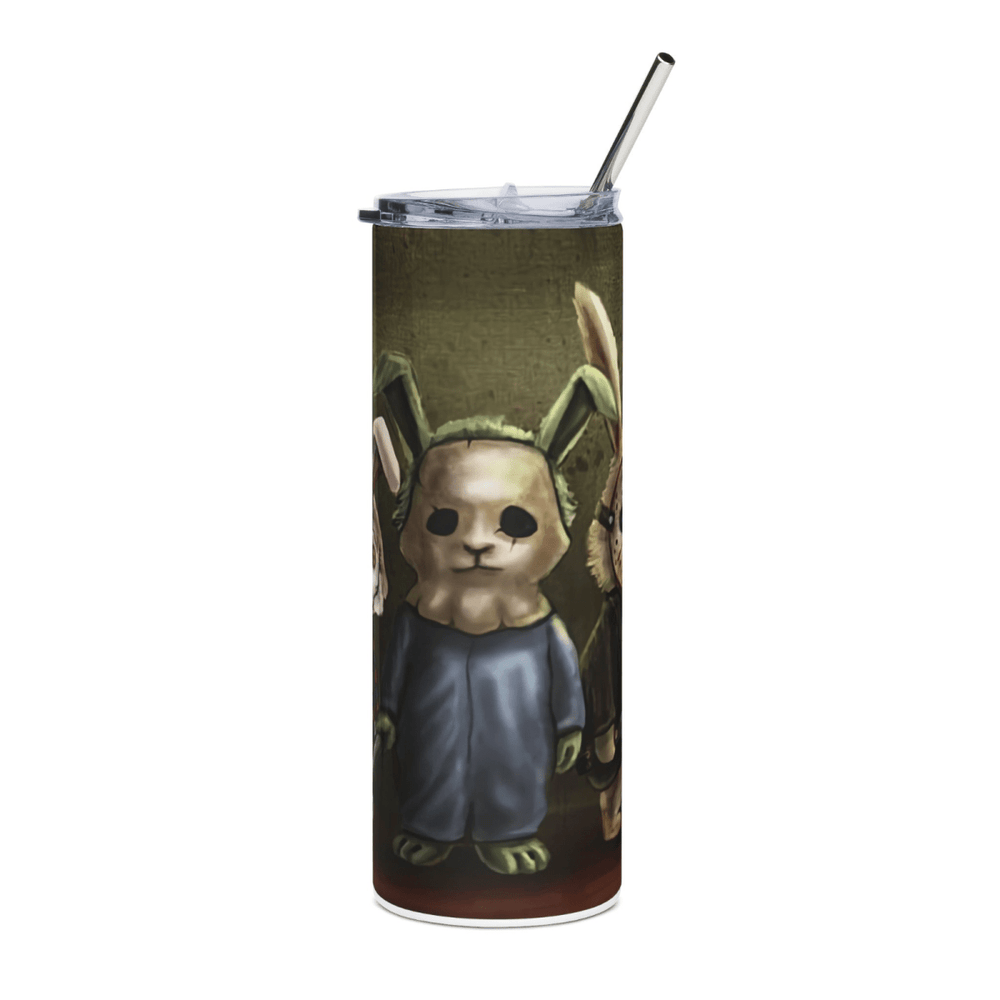 20oz Horror Bunny Tumbler Cute Killer Rabbit Stainless Steel Cup w/ Straw & Lid - East Coast Gifts