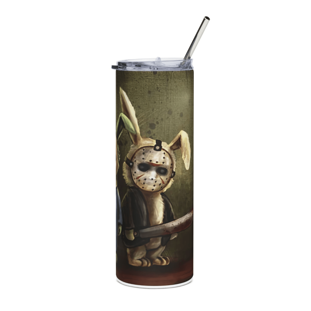 20oz Horror Bunny Tumbler Cute Killer Rabbit Stainless Steel Cup w/ Straw & Lid - East Coast Gifts