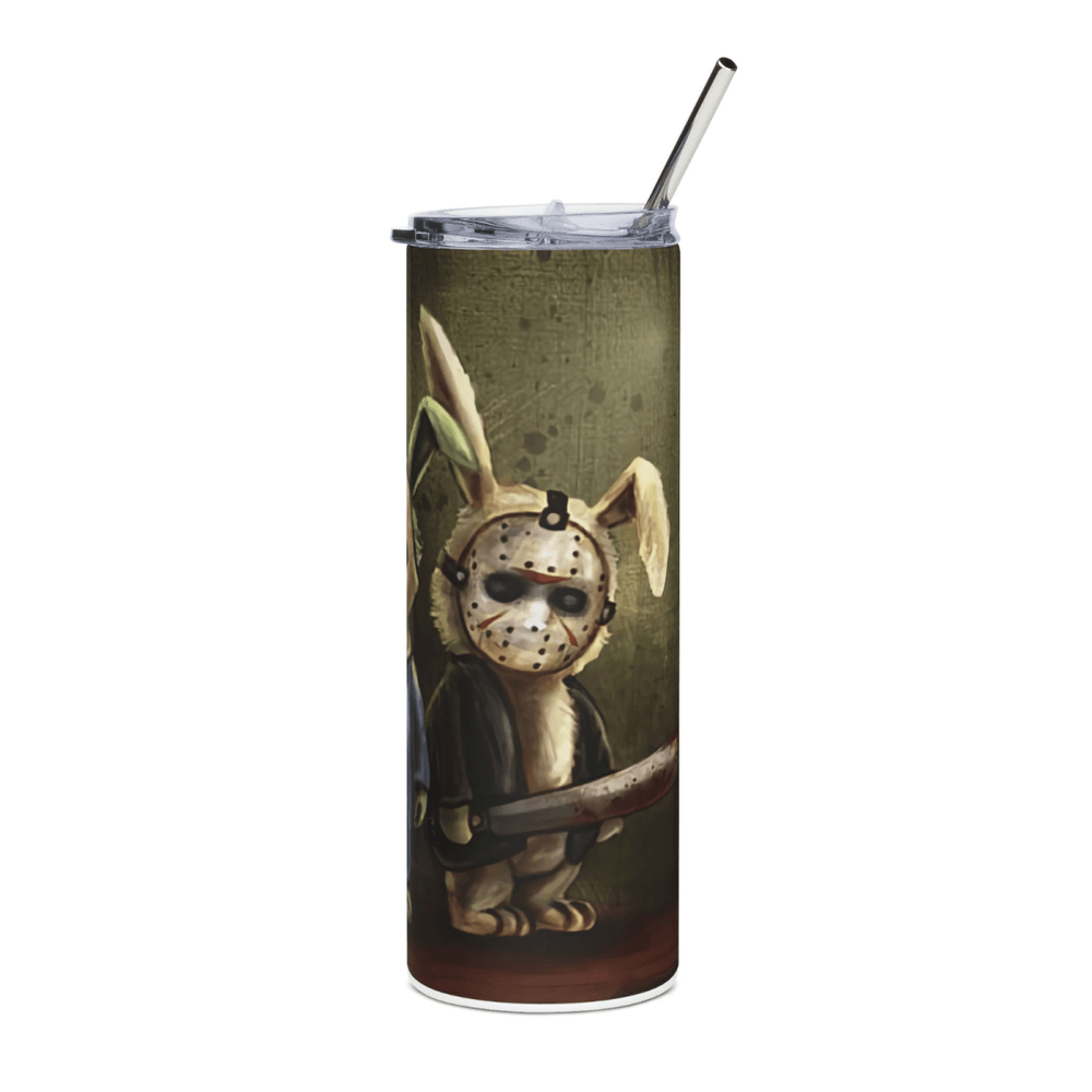 20oz Horror Bunny Tumbler Cute Killer Rabbit Stainless Steel Cup w/ Straw & Lid - East Coast Gifts