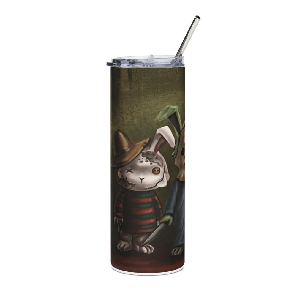 20oz Horror Bunny Tumbler Cute Killer Rabbit Stainless Steel Cup w/ Straw & Lid - East Coast Gifts