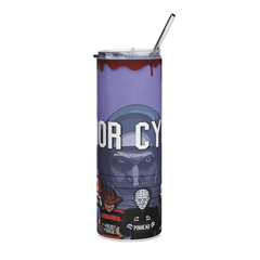 20oz Horror Character Mugshot Tumbler – Slasher Movie Cup w/ Straw & Lid - East Coast Gifts
