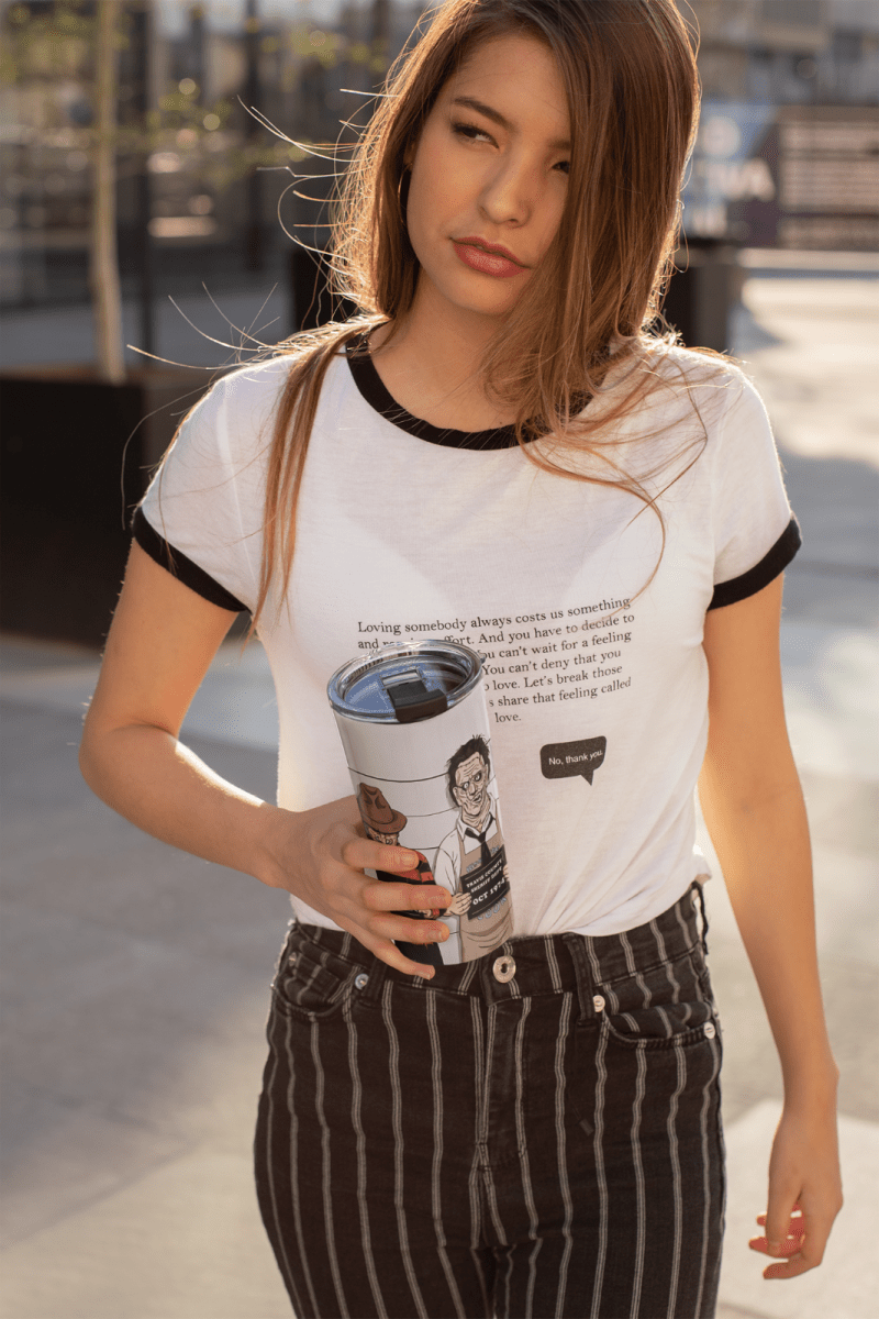 20oz Horror Mugshot Tumbler – “Usual Suspects” Slasher Lineup Cup w/ Straw & Lid - East Coast Gifts
