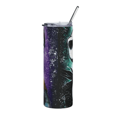 20oz Jack & Sally Nightmare Before Christmas Tumbler Halloween Splatter Art Cup - East Coast Gifts